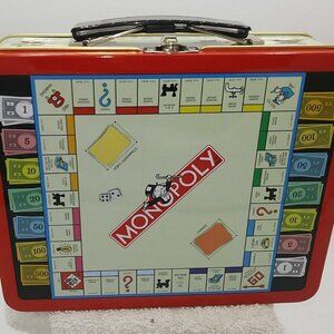 Vintage Monopoly Collectible Metal Lunchbox Tin Hasbro Board Game Storage Decor